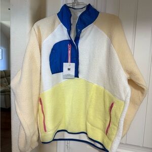 Amazon Essentials Colorblock Fleece Jacket - Blue, White, Yellow